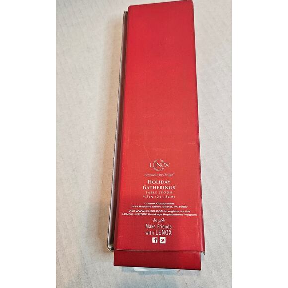 Lenox Holiday Gatherings Large Table Spoon 9.5" Stainless Steel Red Cream Green - Picture 4 of 4